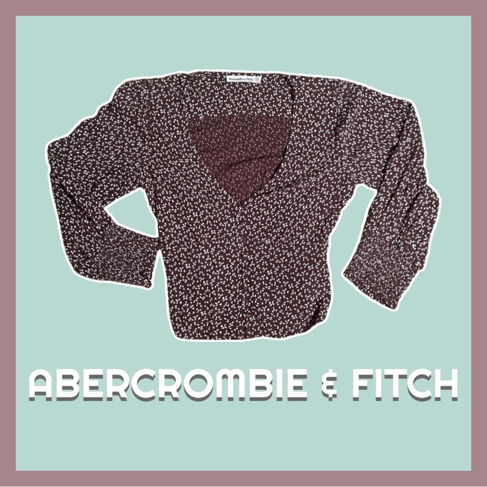 Abercrombie & Fitch | Brown Floral print V-Neck Blouse